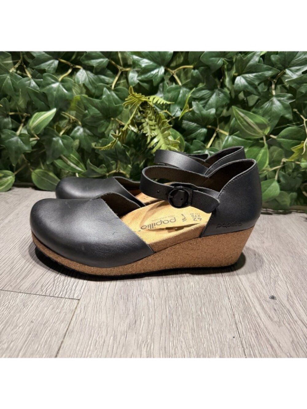 Birkenstock Papillio Mary Jane Women’s Size 42 Black Wedge Ankle Strap Sandal - Picture 5 of 11